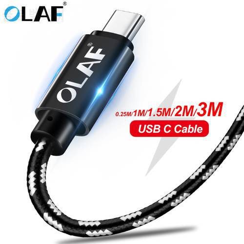 OLAF USB Type C Cable 3A Fast Charging Type-C USB Cable For Samsung S10 S9 S8 Note 9 8 Huawei Xiaomi mi6 mi mi9 USB C Data Cord