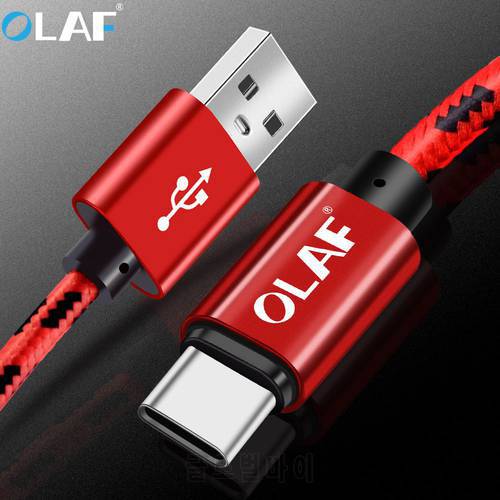 OLAF 1M 2M USB Type C Cable Fast Charging USB C Cable Type-C 3.1 Data Cord Car Charger Cables For Samsung S9 S8 pocophone F1
