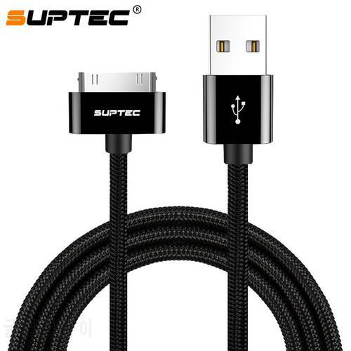 SUPTEC USB Cable for iPhone 4 4S Nylon Braided Wire Fast Charging 30 Pin Charger Cable for iPad 1 2 3 iPod Nano Data Cord