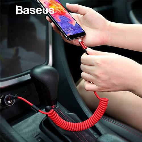 Baseus Spring USB Type C Cable for Xiaomi Mi 9 Huawei P30 Lite Samsung S10 2A USB C Fast Chagrge Cable Retractable Type C Cable