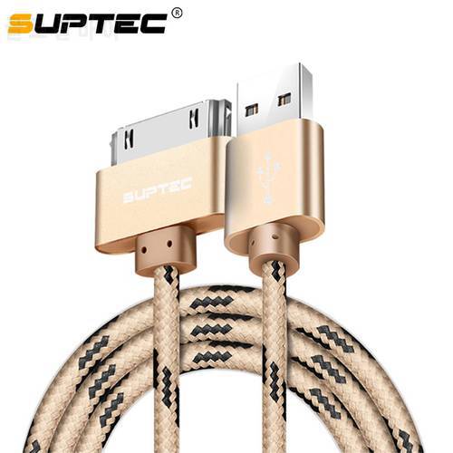 SUPTEC Charging Cable for iPhone 4 4s iPad 2 3 iPod 30 Pin Nylon Braided Wire Metal Plug Data Transfer Sync USB Charger adapter
