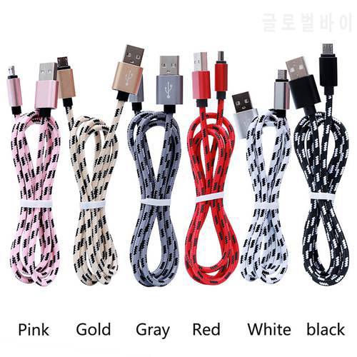 10pcs Nylon Micro 5pin USB Cable Fast Charging Mobile Phone Data Sync Charger Cable 1m 2m 3m Cable for Samsung HTC LG Android