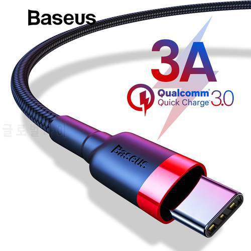 Baseus USB C Cable Type C Cable for Samsung S20 S10 Qucik Charge 3.0 USB C Cable Phone Wire Cord USB Type C Cable for Xiaomi