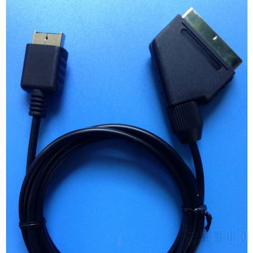 1PCS 1.8M BLACK Scart RGB Cable For Sony Playstation PS2 PS3 Game Console Accessory Parts