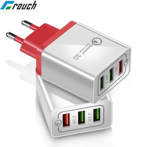 Quick charge 3.0 Wall Travel USB Charger 3 port EU US Plug Adapter for iPhone XS 8 7 Samsung s8 xiaomi Fast Mobile Phone Charger