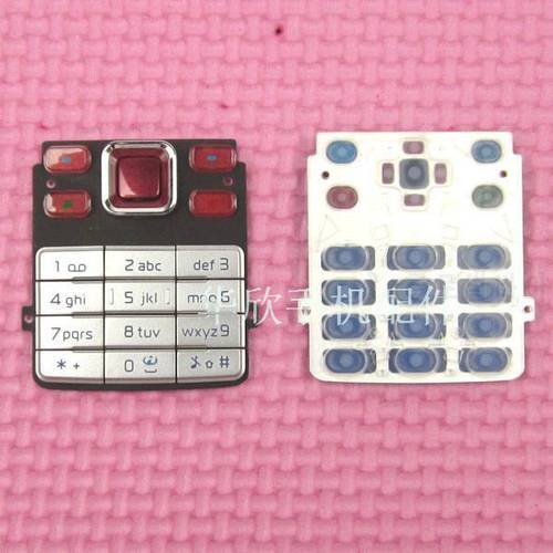Red&Silver New Main Function Keyboards For Nokia 6300 Buttons Cover Case Keypads Free shipping