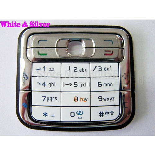 White&Silver Color New Original Housing Main Home Function Keyboards Keypads Cover Case For Nokia N73, Free Shipping
