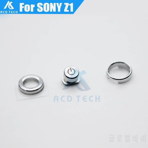 Aocarmo Power On Off Button Switch Key Circle Ring Headset Jack Ring 3 in 1 Full Set for Sony Xperia Z1 L39H C6902 C6903