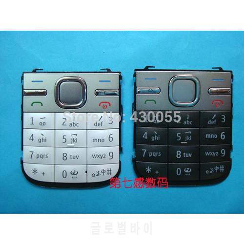 10pcs Black/White/Grey New Housing Main Home Function Keyboards Keypads Buttons Cover Case For Nokia C5, Free Shipping