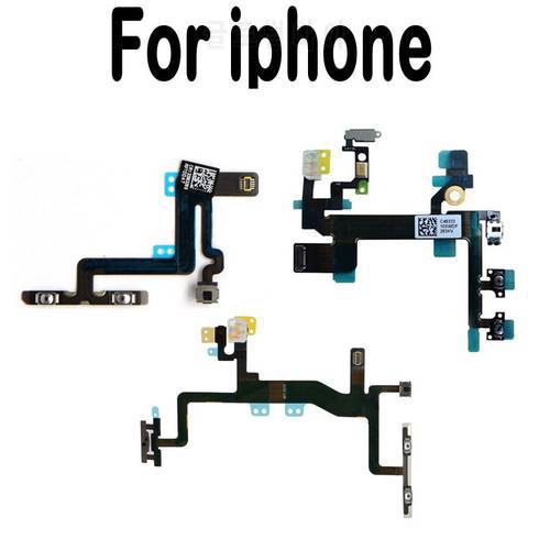 For iPhone 4 4S 5 5S 5C 6 6S Plus Volume Button Power Switch On Off Button Key Flex Cable