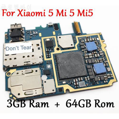 Tested Full Work Original Unlock Motherboard For Xiaomi 5 Mi 5 Mi5 M5 Logic Circuit Board Plate 3GB 64GB Global Firmware