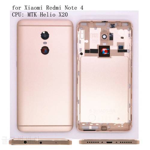 Original For Xiaomi Redmi Note4 Note 4 MTK helio x20 Back Battery Door Housing Cover Case+ Buttons Battery Door Replacement