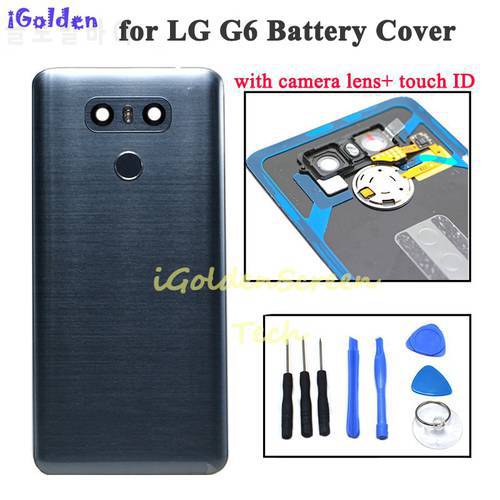 Back Cover for Lg g6 Battery Cover door Case Housing with Camera Lens glass Touch ID Replacement for G6 LS993 US997 VS998 H870