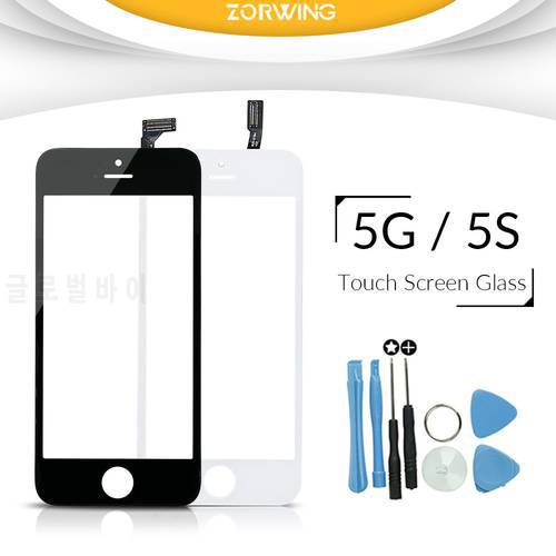 Best quality Front Glass For iPhone 5 5S Touch Screen Digitizer Panel LENS Replacement Outer Glass For iPhone 5S 5 SE With Tools
