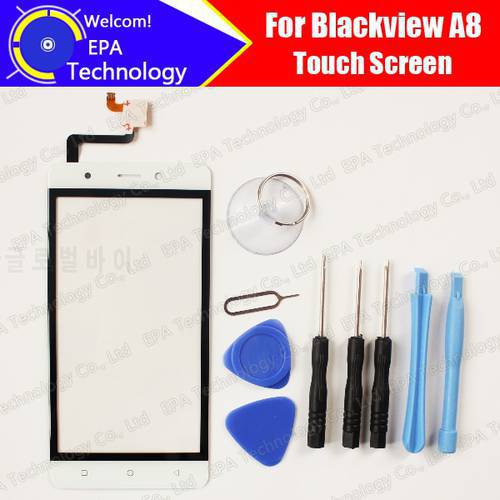 5.0 inch Blackview A8 Touch Screen Glass 100% Guarantee Original New Glass Panel Touch Screen For A8 Cell Phone+tools