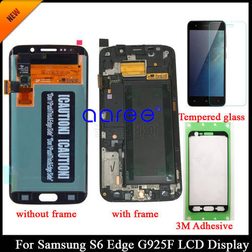 100% Tested Super AMOLED For SAMSUNG S6 edge G925F LCD Display for Samsung G925F S6 Edge LCD Screen Touch Digitizer Assembly