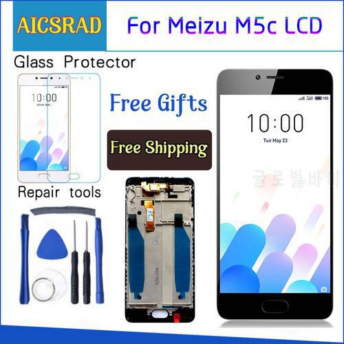 AICSRAD New LCD Display Replacement + Touch Screen Digitizer For Meizu M5C / Meilan 5C Black White Color Free Shipping