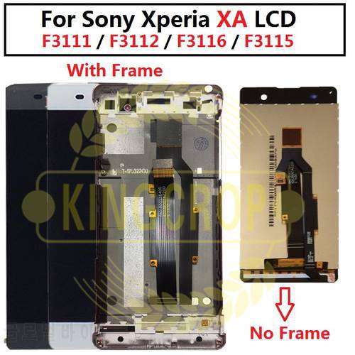 For Sony Xperia XA LCD Display with frame Touch Screen Digitizer Assembly F3111 F3113 F3115 Pantalla Replacement For SONY XA LCD