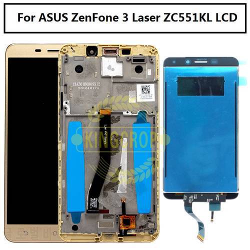 For ASUS ZenFone 3 Laser ZC551KL LCD Display With frame Touch Screen Digitizer Panel Assembly ZenFone ZC551KL Z01BD LCD Gold