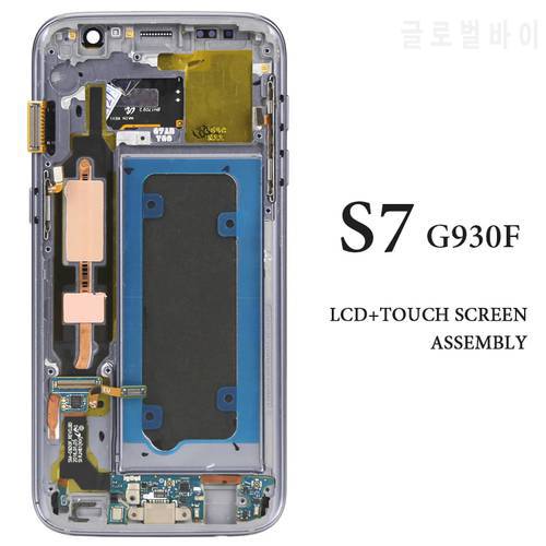 AMOLED Pantalla Phone Replacement Spare Parts For S7 LCD Display With Frame G930 G930A G930V G930F Touch Screen