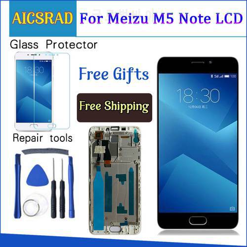 High Quality New LCD Display +Digitizer Touch Screen Glass Replacement Parts For Meizu M5 Note 5.5 inch With Frame 1920*1080