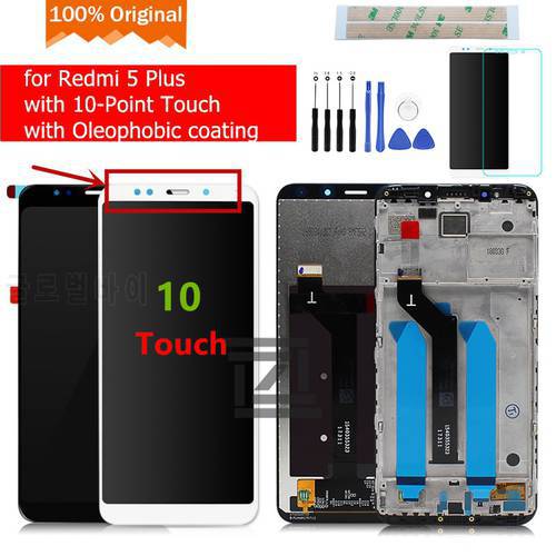 for Xiaomi Redmi 5 Plus LCD Display Touch Screen Digitizer Assembly with Frame replacement Repair Spare Parts with gift