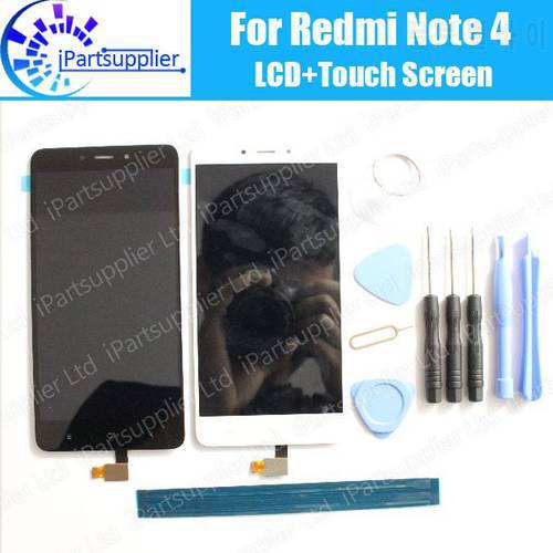 For Xiaomi Redmi Note 4 MTK Chip LCD Display+Touch Screen 100% Tested LCD Digitizer Glass Panel Replacement For Redmi Note 4