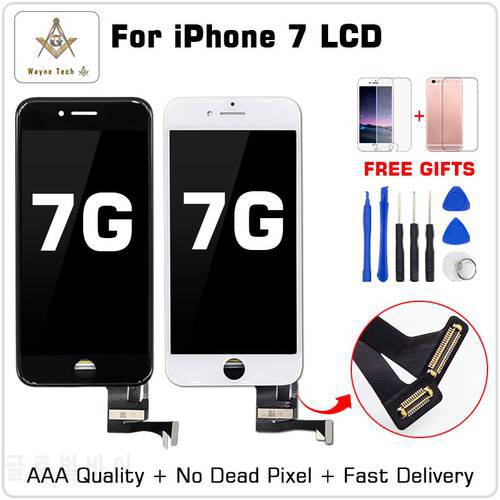 Top Quality AAA LCD For iPhone 7 Display With Touch Digitizer Assembly Display Cold Glue Free Shipping