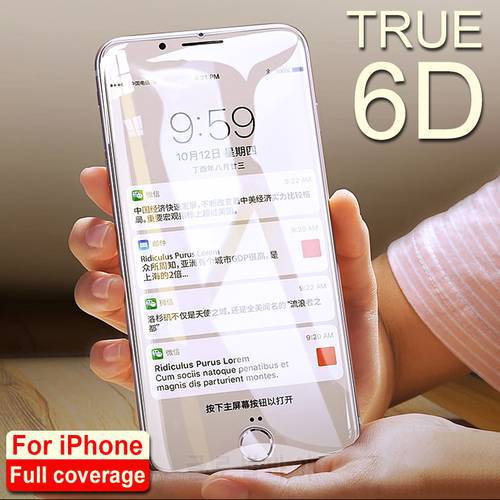 6D Screen Protector glass on for iPhone 7 6 6s 8 Plus full Protective Tempered glass for iPhone X XS XS MAX glass 9H Ultra thin