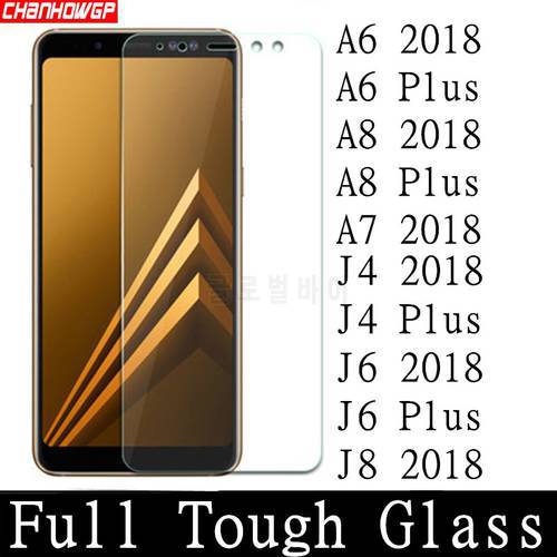 Tempered Glass For Samsung Galaxy A6 A7 A8 2018 Screen Protector Cover For Samsung J8 J7 J6 J4 Plus 2018 Protective Case Sklo 9H