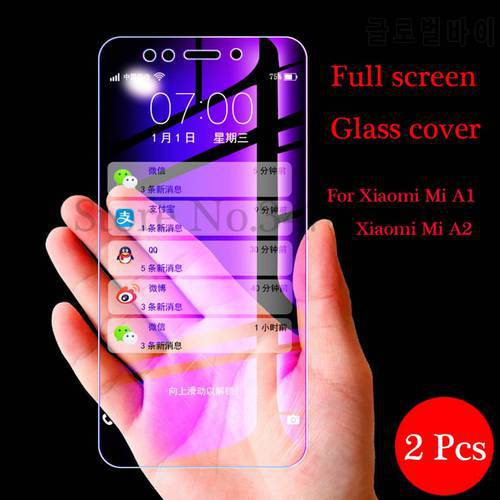 2Pcs/lot Tempered Glass For Xiaomi Mi A1 A2 5X 6X Screen Protector Full Cover Protective Phone Film For Xiaomi Mi A1 A2 Glass