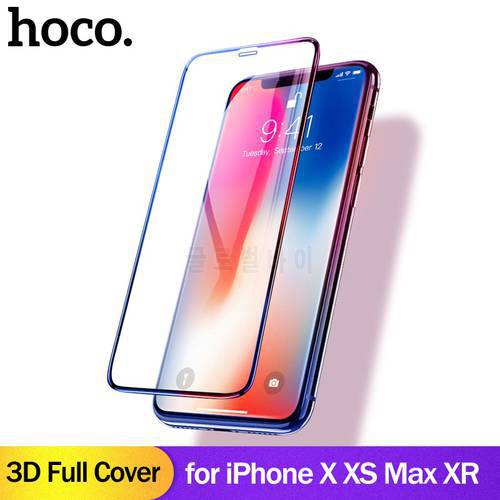 HOCO for Apple iPhone X XSMax XR Full HD Tempered Glass Film Screen Protector Protective glue 3D Full Cover Screen Protection
