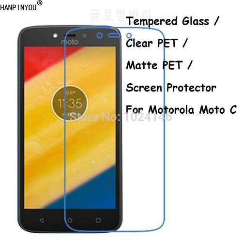 Tempered Glass / Clear PET / Matte PET  Screen Protector Protective Film For Motorola Moto C XT1750 XT1754 XT1755 XT1758 5.0