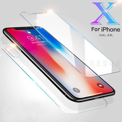 Clear 9H Front Back Tempered Glass Screen Protector For iPhone X XS Max XR 11 12 Pro Max mini 6 6S 7 8 Plus SE Transparent Film