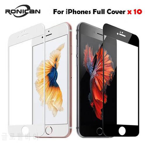 10Pcs 9H 0.2mm Full Cover Tempered Glass on iPhone 7 8 Plus Explosion-Proof Screen Protector Film For iPhone 6 6s Plus XR XS MAX