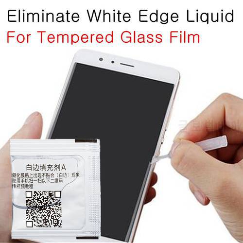 Tempered Glass Eliminate Liquid Glue For Phone White Arc Edge Screen Protector Filler Border Fill oil Revising Liquid with Brush