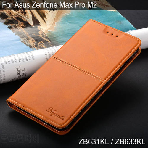 Case for ASUS Zenfone Max Pro M2 ZB631KL ZB633KL coque luxury Vintage Leather phone case Flip cover with stand Card Slot funda