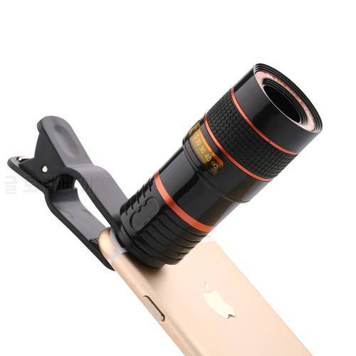 Matcheasy Universal 12X Zoom Telescope Lens Magnifier Clip on Binocular Photography for Cellphone SmartPhone Black Mobile Phone