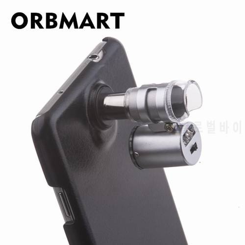 ORBMART 60X Zoom Digital Mobile Phone Microscope Magnifier With Plastic Case LED Light For Samsung Galaxy S6 S5 S4 Note 5 4 3