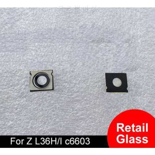 100% New Retail Back Rear Camera lens Camera cover glass with Adhesives For Sony Xperia Z L36H L36I c6603