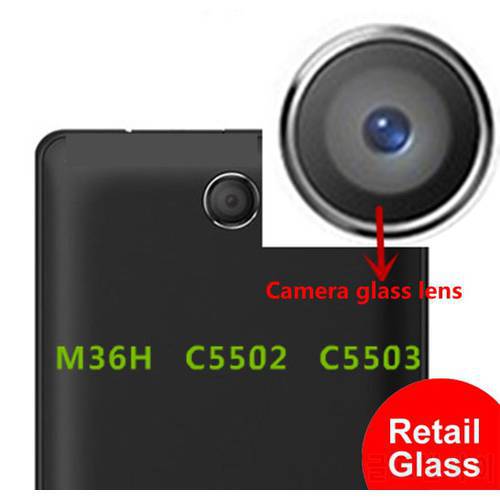 100% New Retail Back Rear Camera lens Camera cover glass with Adhesives For Sony Xperia M36H C5502 C5503