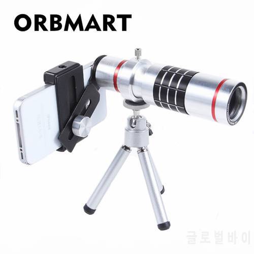 ORBMART 16X Plastic Universal Clip Zoom Telescope Telephoto With Mini Tripod For iPhone 4s 5 5s 6 6s Plus 7 Plus 8 8 Plus Lenses