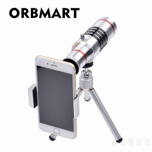 ORBMART Universal Clip Holder 18X Zoom Camera Phone Lens lentes Optical Telescope Telephoto With Tripod For iPhone 7 7 8 Plus