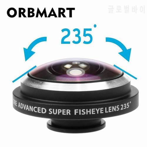 ORBMART Universal Clip 235 Degree Super Fish Eye Camera Fisheye Lens For Apple iPhone Samsung Xiaomi Huawei Mobile Phone Lenses
