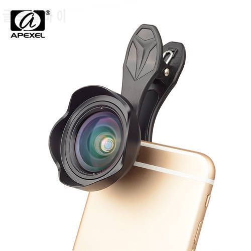 APEXEL 2019 New HD 15mm Wide Angle Lens No distortion phone camera lens for iPhone 7 8 plus Samsung Xiaomi dropshipping