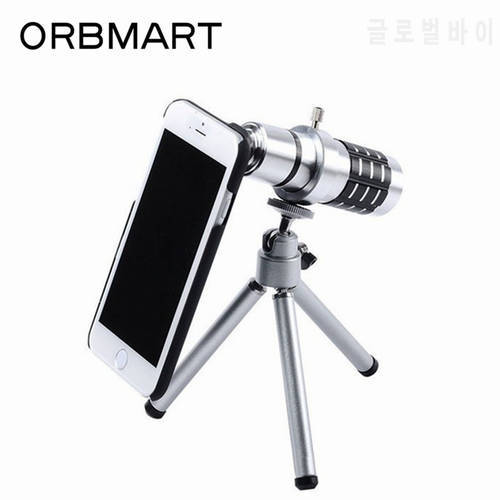 ORBMART 12X Optical Zoom Telescope Lens With Back Case Cover For Apple iPhone 7 7 Plus