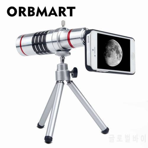 ORBMART Aluminum 18X Optical Zoom Telescope Camera Lens For Samsung S6 Plus S7 S7 Edge iPhone 6 6s Plus With Back Case