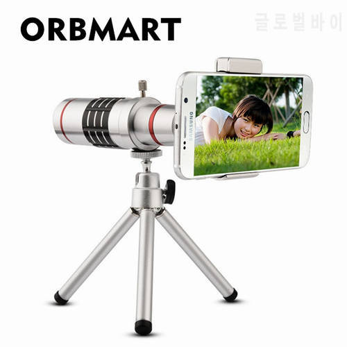 ORBMART Universal 18X Zoom Optical Telescope With Mini Tripod For Samsung iPhone Xiaomi Redmi Note Meizu Mobile Phone Lenses