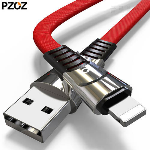 PZOZ For iphone Xs Max Charging Cable Usb Zinc Alloy Metal Fast Charger For iphone X 8 7 6 s 6s 5s Short Cord Mobile Phone Cable