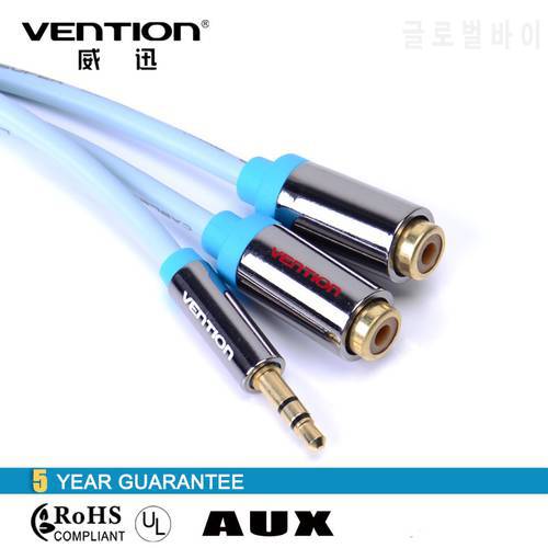 Vention 3.5mm to RCA Audio Cable male to female Stereo aux cable blue 0.3m 2 RCA stereo jack cables for cellphone/computer
